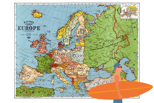 Where can a beginners surfer in Europe go?
